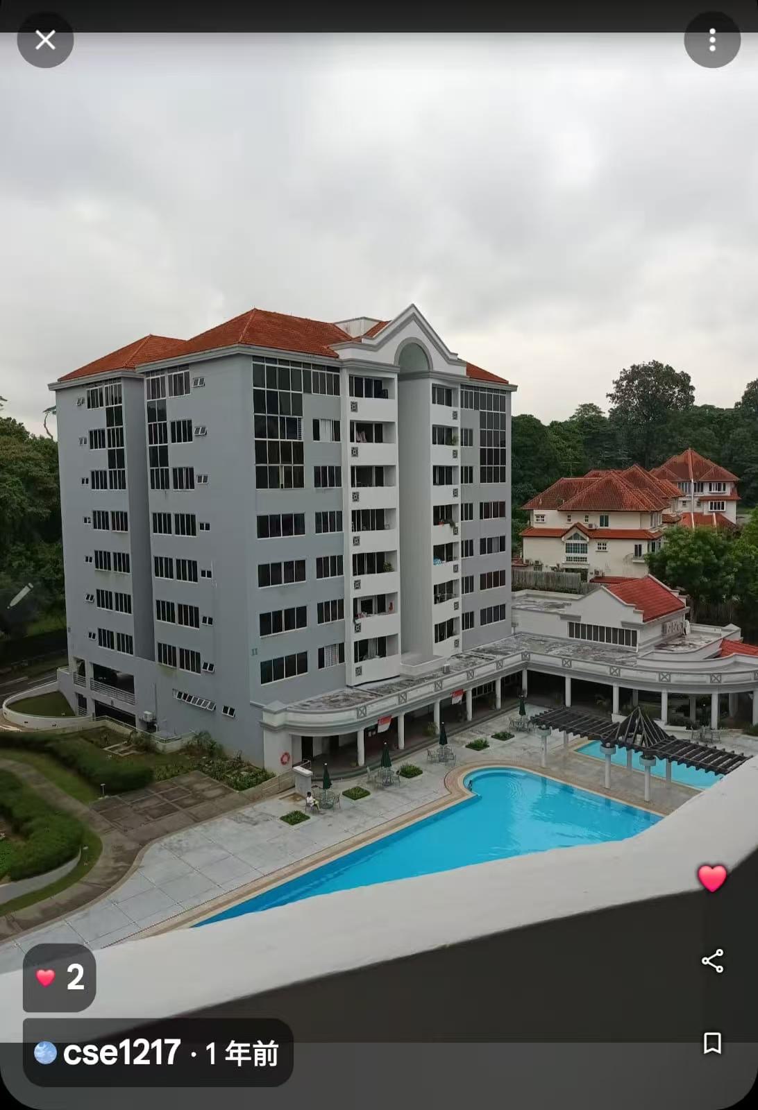 美世界地铁站附近Bukit regency 公寓普通房，2人住1300+水电网分摊邮编588137 可以煮饭 2本屋地址可以报 任何行业 图片 2